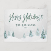 ハッピーホリデースタイリッシュズ素朴カントリーウィンターツリーズ シーズンポストカード (正面)