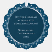 ハッピーホリデースタイリッシュモダンエレガント写真 オーナメントカード (裏面)