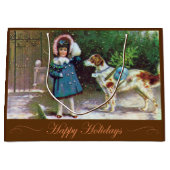 ハッピーホリデースタイリッシュヴィンテージ抱き枕 ラージペーパーバッグ (正面)