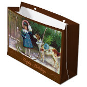 ハッピーホリデースタイリッシュヴィンテージ抱き枕 ラージペーパーバッグ (正面アングル)