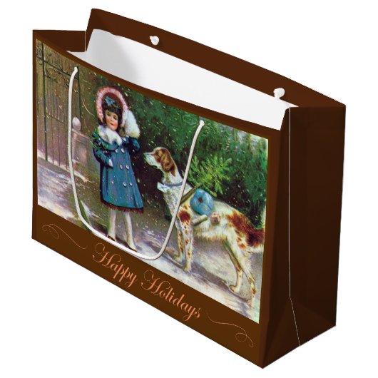 ハッピーホリデースタイリッシュヴィンテージ抱き枕 ラージペーパーバッグ (正面アングル)