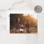 ハッピーホリデースタイリッシュ手書き休日の写真 ノートカード (正面/裏面インサイチュ)