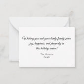 ハッピーホリデースタイリッシュ手書き休日の写真 ノートカード (裏面)