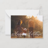 ハッピーホリデースタイリッシュ手書き休日の写真 ノートカード (正面)
