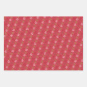 ハッピーホリデースノーフレークかわいいトナカイのクリスマス ラッピングペーパーシート (正面3)