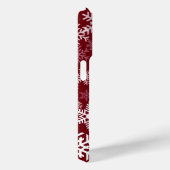 ハッピーホリデースノーフレークスパターンバーガンディ Case-Mate iPhoneケース (裏面 / 右)