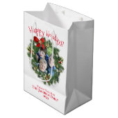 ハッピーホリデーズおもしろいクリスマスリースフォトフレーム ミディアムペーパーバッグ (正面アングル)