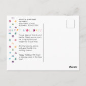 ハッピーホリデーズおもしろいクリスマス絵文字ファミリー写真 ポストカード (裏面)