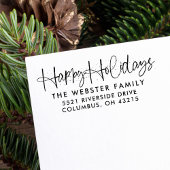 ハッピーホリデーズおもしろいフェスティバルシンプル差出人住所 セルフインキングスタンプ