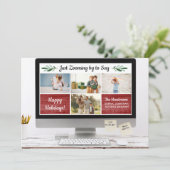 ハッピーホリデーズおもしろいーム検疫フォトコラージュ シーズンカード (スタンド正面)