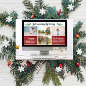 ハッピーホリデーズおもしろいーム検疫フォトコラージュ シーズンカード