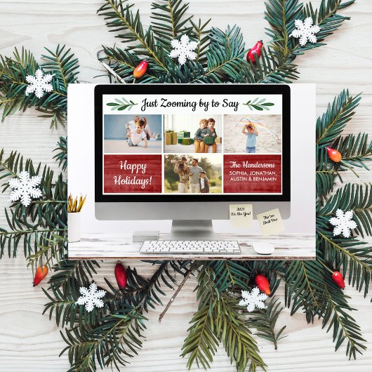 ハッピーホリデーズおもしろいーム検疫フォトコラージュ シーズンカード