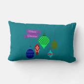 ハッピーホリデーズつるオーナメントターコイズ ランバークッション (裏面)