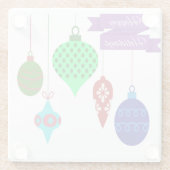 ハッピーホリデーズつるオーナメント紫バナー ガラスコースター (裏面)