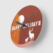 ハッピーホリデーズアクリルウォールクロック ラウンド壁時計 (傾斜)
