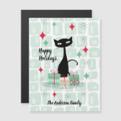 ハッピーホリデーズアトミッククリスマスキャットマグネティックカード (正面/裏面)
