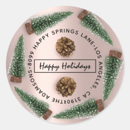 ハッピーホリデーズアドレスファミリー名住所RSVP Ro ラウンドシール