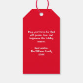 ハッピーホリデーズアフリカンアメリカンサンタクロース家族 ギフトタグ (裏面)