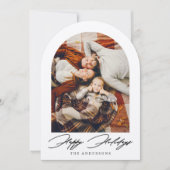 ハッピーホリデーズアーチフォトクリスマスホリデーカード 招待状 (正面)