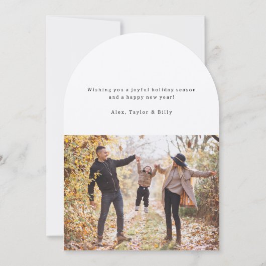 ハッピーホリデーズアーチフォトクリスマスホリデーカード 招待状 (裏面)