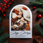 ハッピーホリデーズアーチフォトクリスマスホリデーカード 招待状