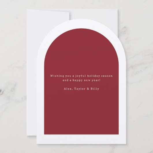 ハッピーホリデーズアーチフォトクリスマスホリデーカード 招待状 (裏面)