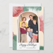 ハッピーホリデーズアーチ写真抽象芸術水彩 シーズンカード (正面)