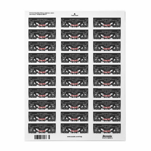 ハッピーホリデーズアールヌーボーフローラホリデーアドレス ラベル (フルシート)