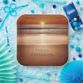 ハッピーホリデーズインビーチサンド ペーパープレート (パーティー)