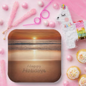 ハッピーホリデーズインビーチサンド ペーパープレート (パーティー)