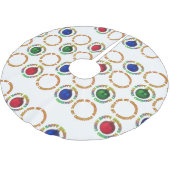 ハッピーホリデーズウァーズズ初めてのクリスマスレッドブルー ブラッシュドポリエステルツリースカート (アングル)