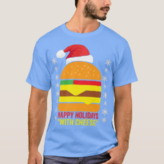 ハッピーホリデーズウィズチーズファミリークリスマスパジャマ Tシャツ