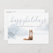 ハッピーホリデーズウィンターウッドランドキツネクリスマス 案内ポストカード (正面/裏面)