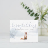 ハッピーホリデーズウィンターウッドランドキツネクリスマス 案内ポストカード (スタンド正面)