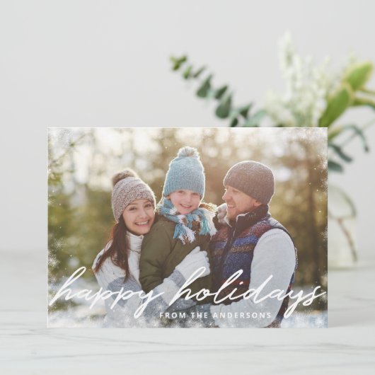 ハッピーホリデーズウィンタースノーオーバーレイファミリーフォト シーズンカード (スタンド正面)