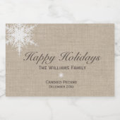 ハッピーホリデーズウィンタースノーフレーク食品ラベルラップ フードラベル (シングルラベル)