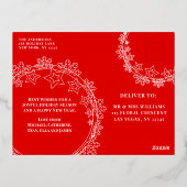 ハッピーホリデーズウィンタースノーフレーク1写真クリスマス 箔シーズンポストカード (裏面)