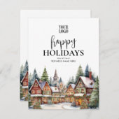 ハッピーホリデーズウィンタービレッジビジネス シーズンカード (正面/裏面)