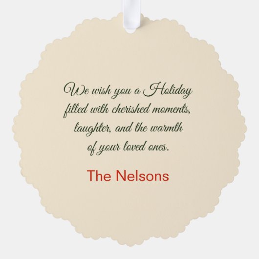 ハッピーホリデーズウィンターランタンカスタムの写真 オーナメントカード (裏面)