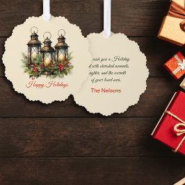 ハッピーホリデーズウィンターランタンカスタムの写真 オーナメントカード