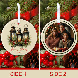 ハッピーホリデーズウィンターランタンカスタムの写真 セラミックオーナメント