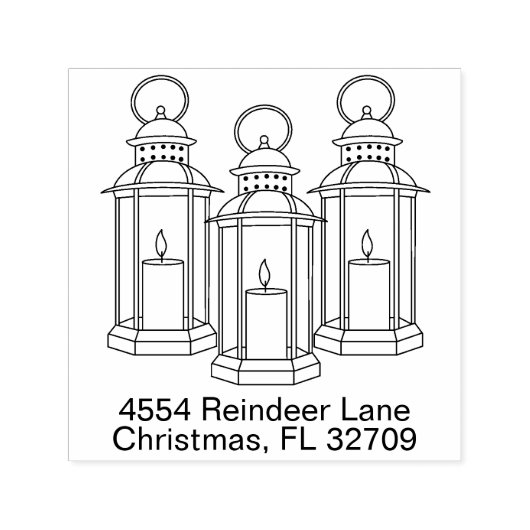 ハッピーホリデーズウィンターランタンクリスマス セルフインキングスタンプ (デザイン)