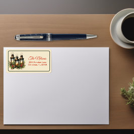 ハッピーホリデーズウィンターランタンクリスマス ラベル