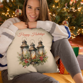 ハッピーホリデーズウィンターランタン クッション