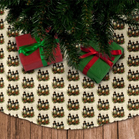 ハッピーホリデーズウィンターランタン ブラッシュドポリエステルツリースカート