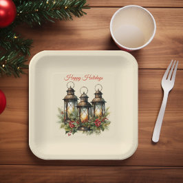 ハッピーホリデーズウィンターランタン ペーパープレート
