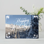 ハッピーホリデーズウィンターワンダーランドの詩を内側に 箔シーズンカード (立ち正面)