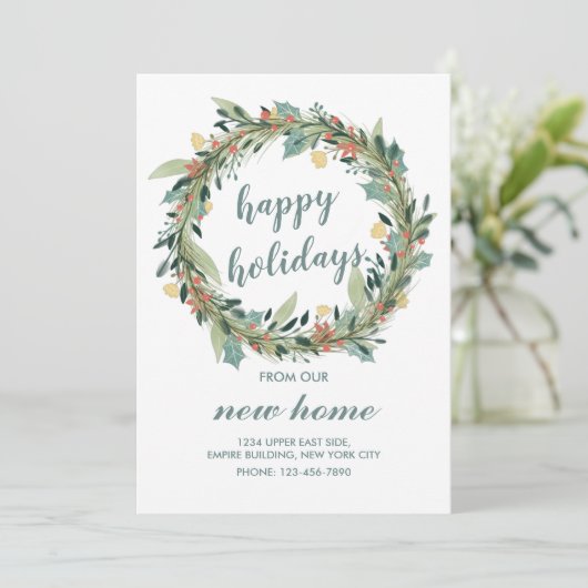 ハッピーホリデーズウィーニューホームクリスマスリース 招待状 (スタンド正面)