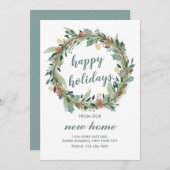 ハッピーホリデーズウィーニューホームクリスマスリース 招待状 (正面/裏面)
