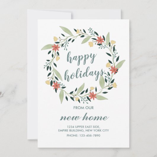 ハッピーホリデーズウィーニューホームクリスマスリース 招待状 (正面)